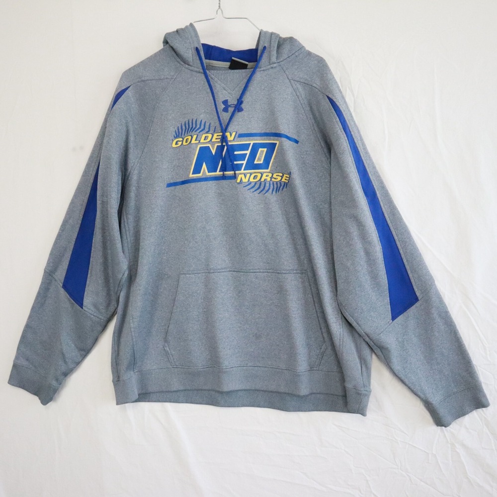 NEO Golden Norse Hoodie Mens Large‎ Under Armour Activewear Pullover Sweatshirt